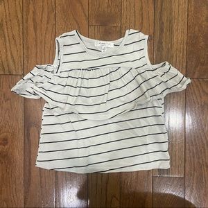 Joah love open shoulder girls t shirt stripes
